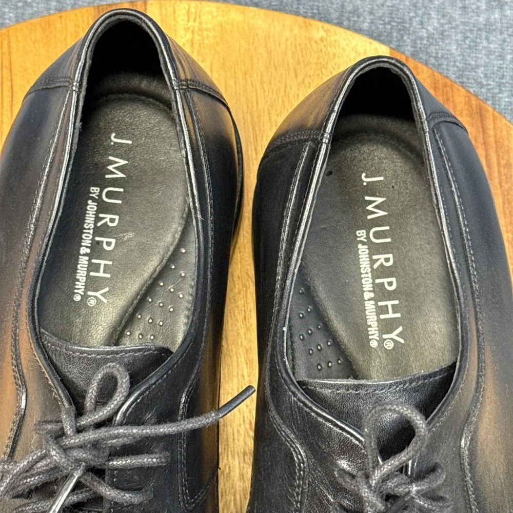 J. Murphy Johnston & Murphy Dress Shoes Mens 13M Black Leather Cap Toe 59-11567